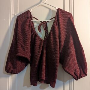 Burgundy Crop Sweater